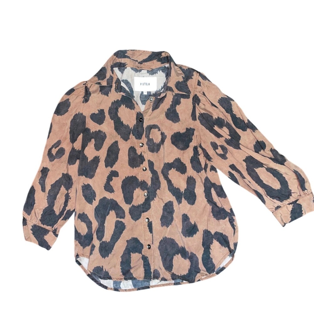 Pistola Cheetah Print Button-Up Blouse Size S